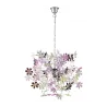 TRIO Suspension intérieur chrome et multicouleur FLOWER - Pas cher