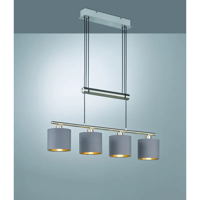 TRIO Suspension intérieur nickel mat et taupe GARDA - Pas cher