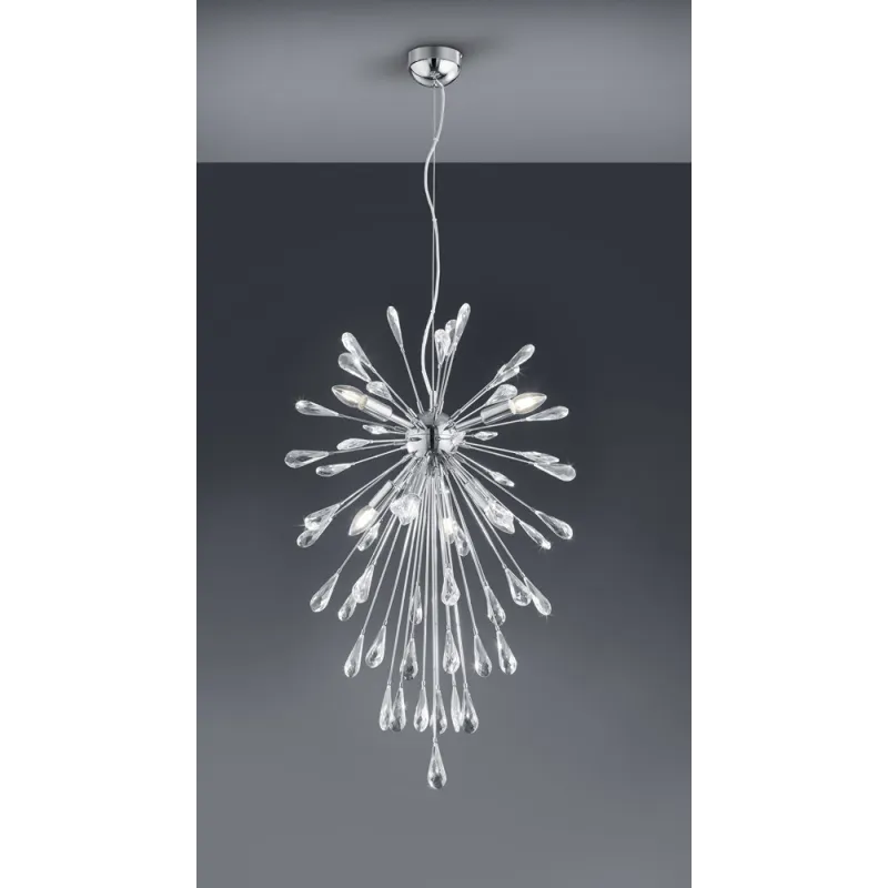 TRIO Suspension intérieur chrome et transparent claire MINSK - Pas ...