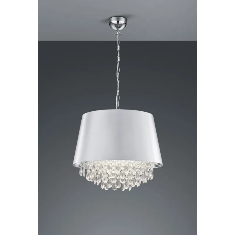 TRIO Suspension intérieur chrome et transparent claire LORELEY - Pa...
