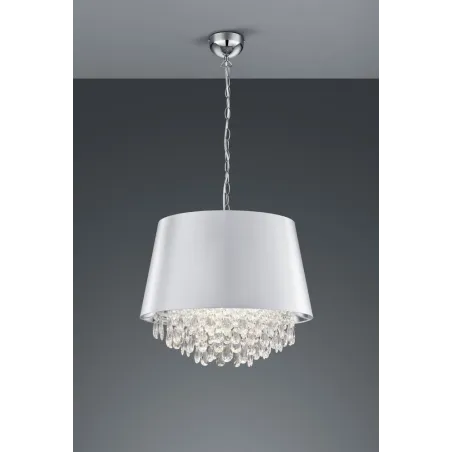 TRIO Suspension intérieur chrome et transparent claire LORELEY - Pa...