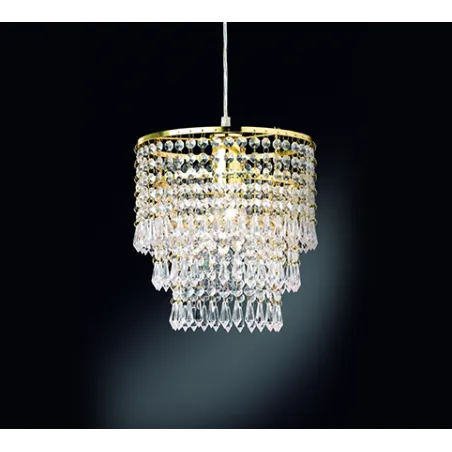 TRIO Suspension intérieur laiton polis et transparent claire ORIENT...