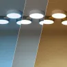 Plafonnier led 30w cct-57cm-3000k-4000k-6000k bois et métal blanc