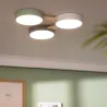 Plafonnier led 30w cct-57cm-3000k-4000k-6000k bois et métal blanc
