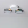 Plafonnier led 30w cct-57cm-3000k-4000k-6000k bois et métal blanc