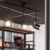 Plafonnier triple têtes orientable métal noir culot e27