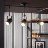 Plafonnier triple têtes orientable métal noir culot e27