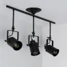 Plafonnier triple têtes orientable métal noir culot e27