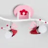 Plafonnier 4 têtes papillon rose décoration chambre enfant e14
