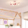 Plafonnier 4 têtes papillon rose décoration chambre enfant e14