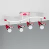 Plafonnier 4 têtes papillon rose décoration chambre enfant e14