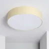 Plafonnier abat-jour tissu 50cm-3 culot e27 blanc-gris-marron-beige-noir