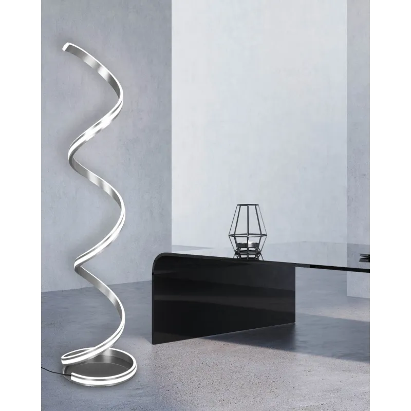 Lampadaire Intérieur Métal Nickel mat 230V. LED 2300+3000+4000K 4000lm.