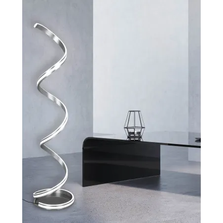 Lampadaire Intérieur Métal Nickel mat 230V. LED 2300+3000+4000K 4000lm.