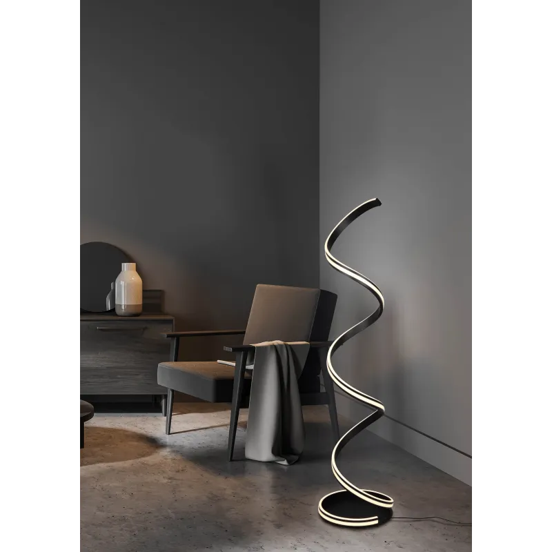 Lampadaire Intérieur Métal noir mat 230V. LED 2300+3000+4000K 4000lm.