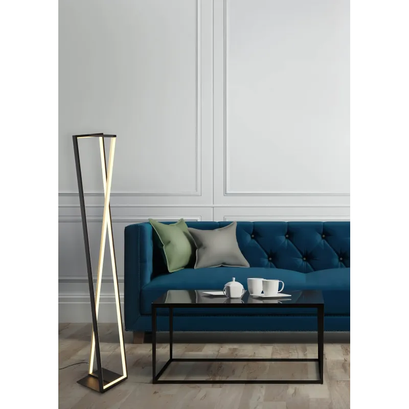 Lampadaire Intérieur Métal noir mat 230V. LED 2300+3000+4000K 2950lm.