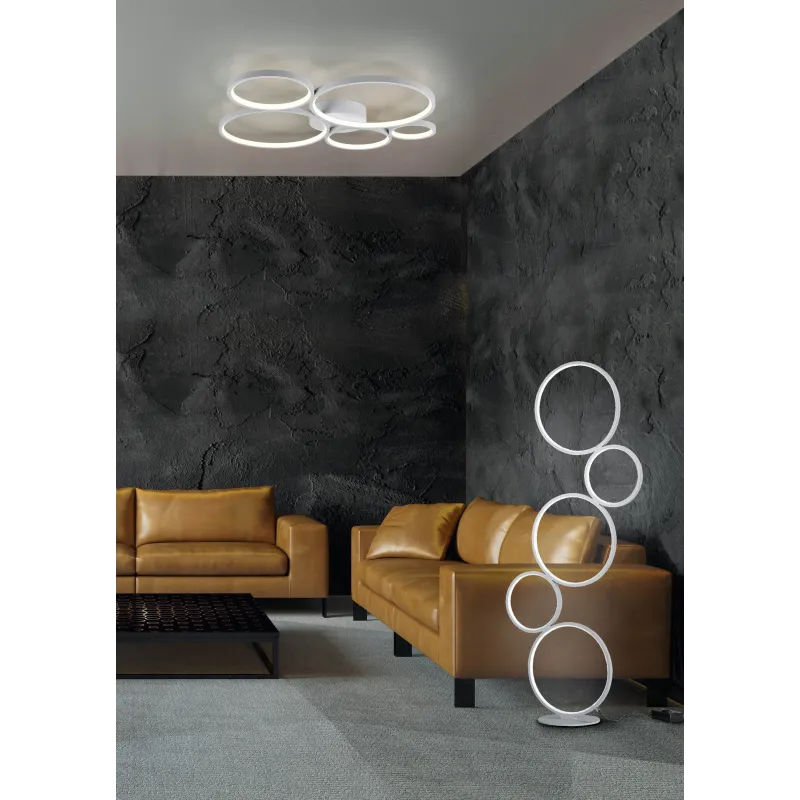Lampadaire Intérieur Métal argent 230V. LED 3000K 4700lm.