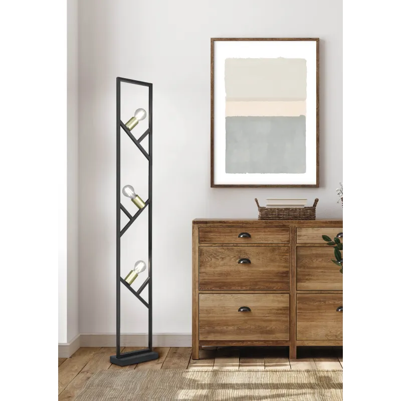 Lampadaire Intérieur Métal noir mat 230V.