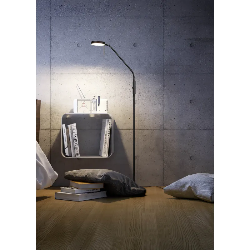 Lampadaire Intérieur Métal noir mat 230V. LED 2300+3000+4000K 1400lm.