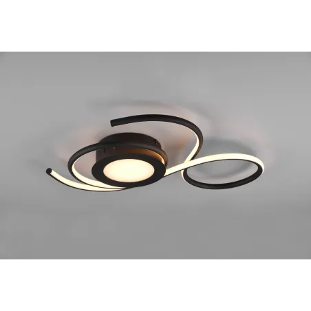 Plafonnier Intérieur Métal noir mat 230V. LED 2700 - 6000K 4300lm.