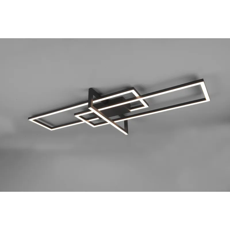 Plafonnier Intérieur Métal noir mat 230V. LED 3000K 3900lm.