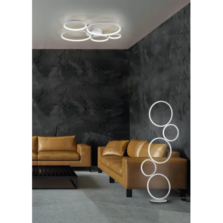 Plafonnier Intérieur Métal argent 230V. LED 3000K 5800lm.