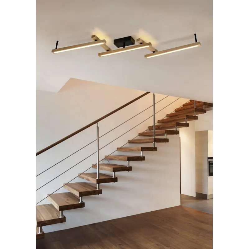 Plafonnier Intérieur Bois naturel couleur bois 230V. LED 2700 - 6000K 4200lm.