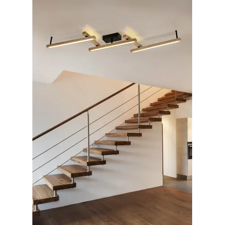 Plafonnier Intérieur Bois naturel couleur bois 230V. LED 2700 - 6000K 4200lm.