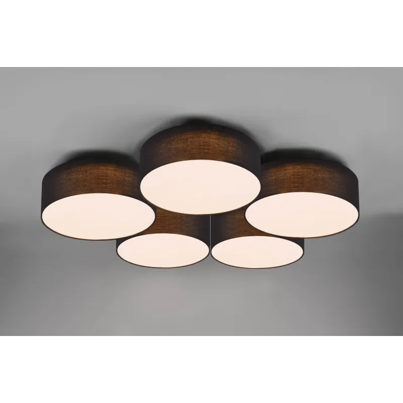 Plafonnier Intérieur Métal noir 230V. LED 3000K 6300lm.