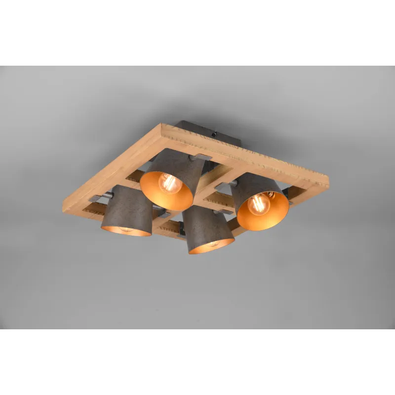 Plafonnier Intérieur Métal Nickel antique 230V.