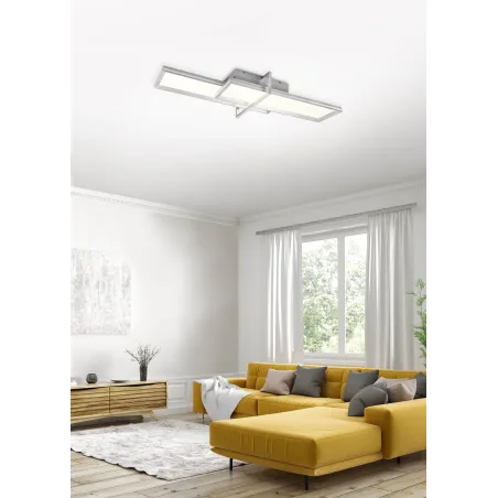 Plafonnier Intérieur Métal aluminium brossé 230V. LED 3000K 2600lm.