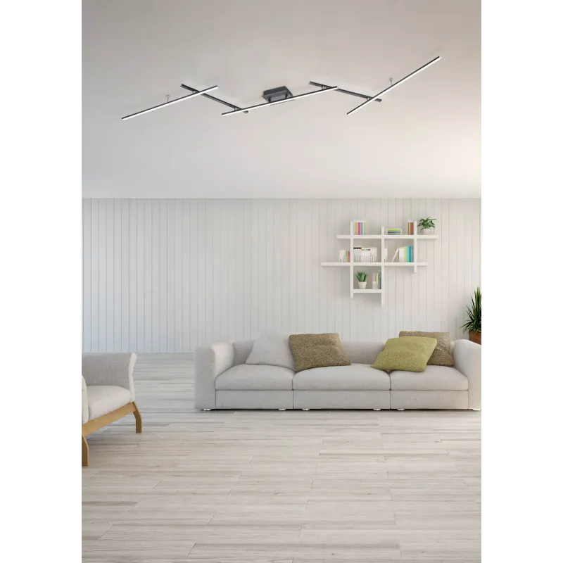 Plafonnier Intérieur Métal noir mat 230V. LED 2700 - 6500K 2600lm.