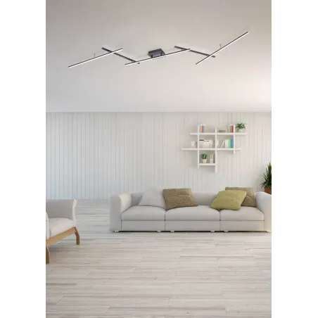 Plafonnier Intérieur Métal noir mat 230V. LED 2700 - 6500K 2600lm.