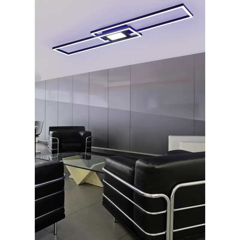 Plafonnier Intérieur Métal noir mat 230V. LED 2700 - 6500K 4300lm.