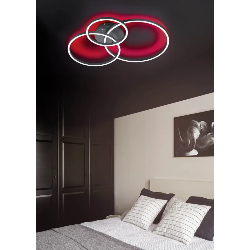 Plafonnier Intérieur Métal noir mat 230V. LED 2700 - 6500K 3200lm.