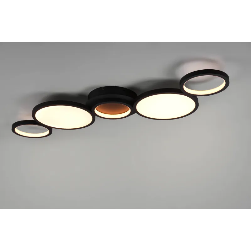 Plafonnier Intérieur Métal noir mat 230V. LED 2300+3000+4000K 5350lm.