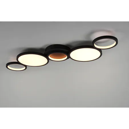 Plafonnier Intérieur Métal noir mat 230V. LED 2300+3000+4000K 5350lm.