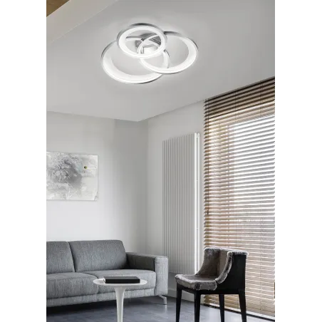 Plafonnier Intérieur Métal chrome 230V. LED 3000K 4300lm.