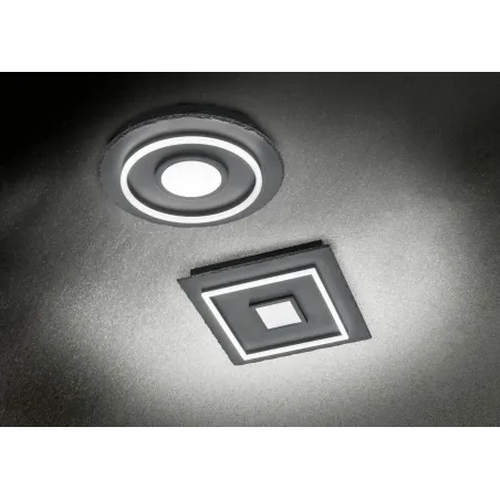 Plafonnier Intérieur Ardoise noir 230V. LED 3000K 3100lm.