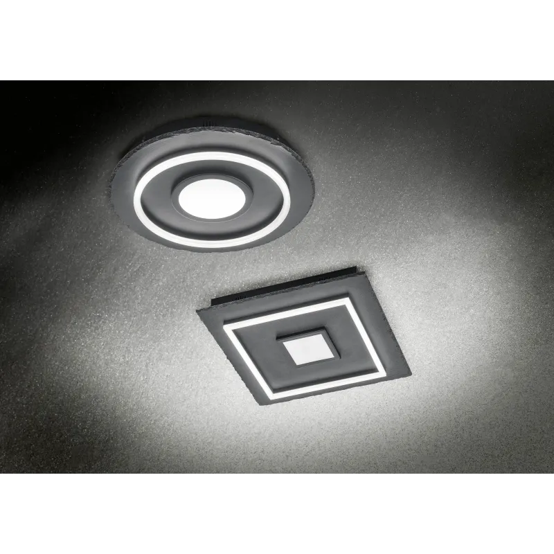 Plafonnier Intérieur Ardoise noir 230V. LED 3000K 3600lm.