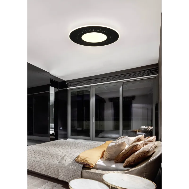 Plafonnier Intérieur Métal noir mat 230V. LED 2700 - 6500K 8400lm.