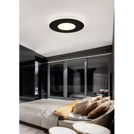 Plafonnier Intérieur Métal noir mat 230V. LED 2700 - 6500K 8400lm.