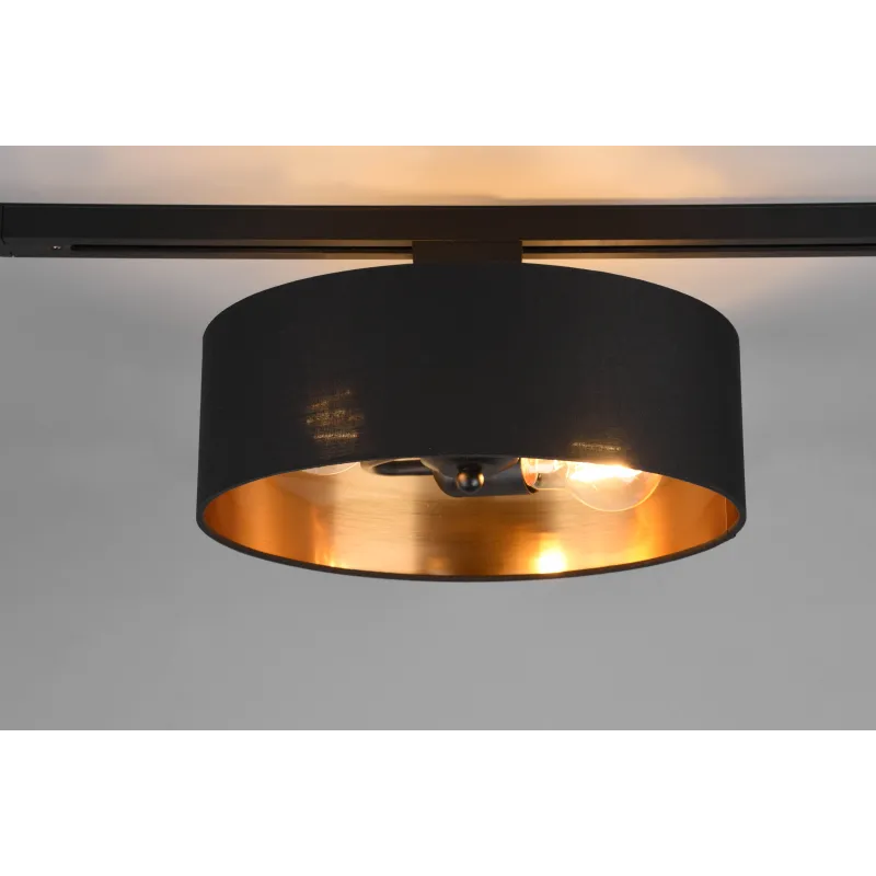 Plafonnier Intérieur Tissu noir/doré 230V.