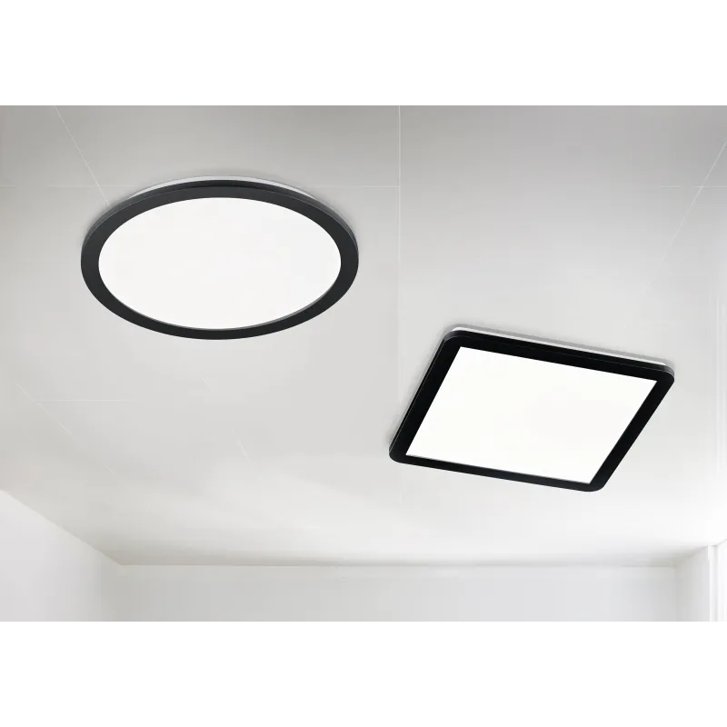 Plafonnier Intérieur Plastique noir mat 230V. Nicht notwendig 3000K 2700lm.