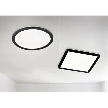 Plafonnier Intérieur Plastique noir mat 230V. Nicht notwendig 3000K 2700lm.
