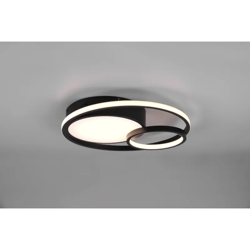 Plafonnier Intérieur Métal noir mat 230V. LED 2300+3000+4000K 3200lm.