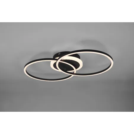 Plafonnier Intérieur Métal noir mat 230V. LED 3000K 3350lm.