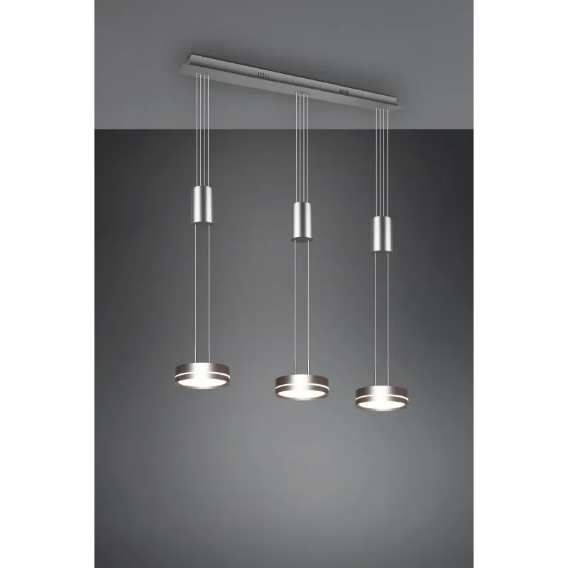 Suspension Intérieur Aluminium Nickel mat 230V. LED 3000K 1050lm.