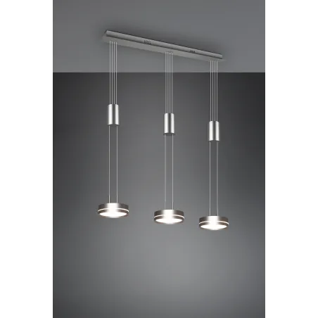 Suspension Intérieur Aluminium Nickel mat 230V. LED 3000K 1050lm.