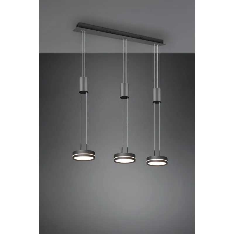 Suspension Intérieur Aluminium antracite 230V. LED 3000K 1050lm.
